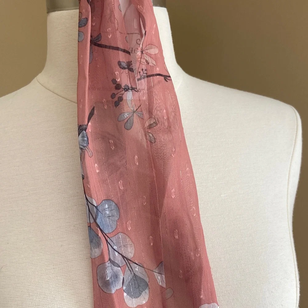 Bundle of 2 Floral PonyTail Scarves NWT‎